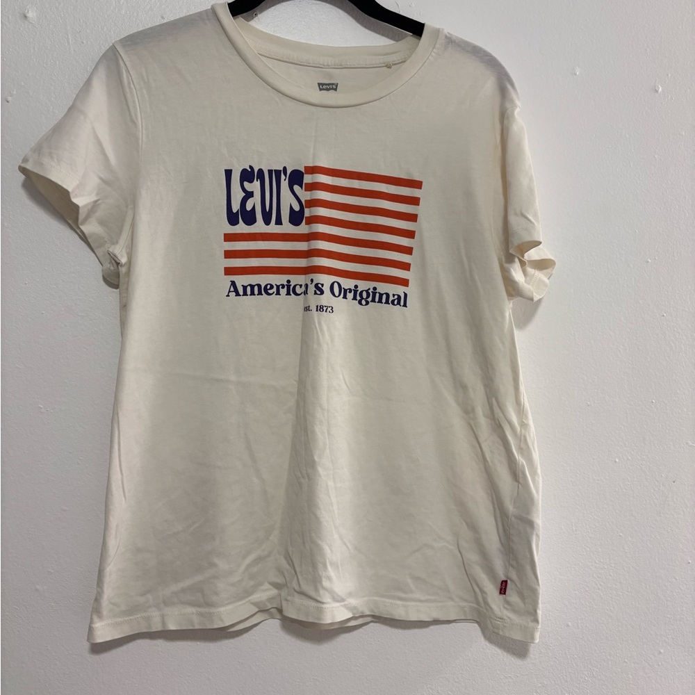 Levi's Off-White Tee with Striped Graphic